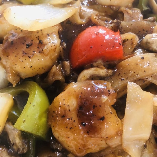 Chow Fun with Black Bean Sauce.